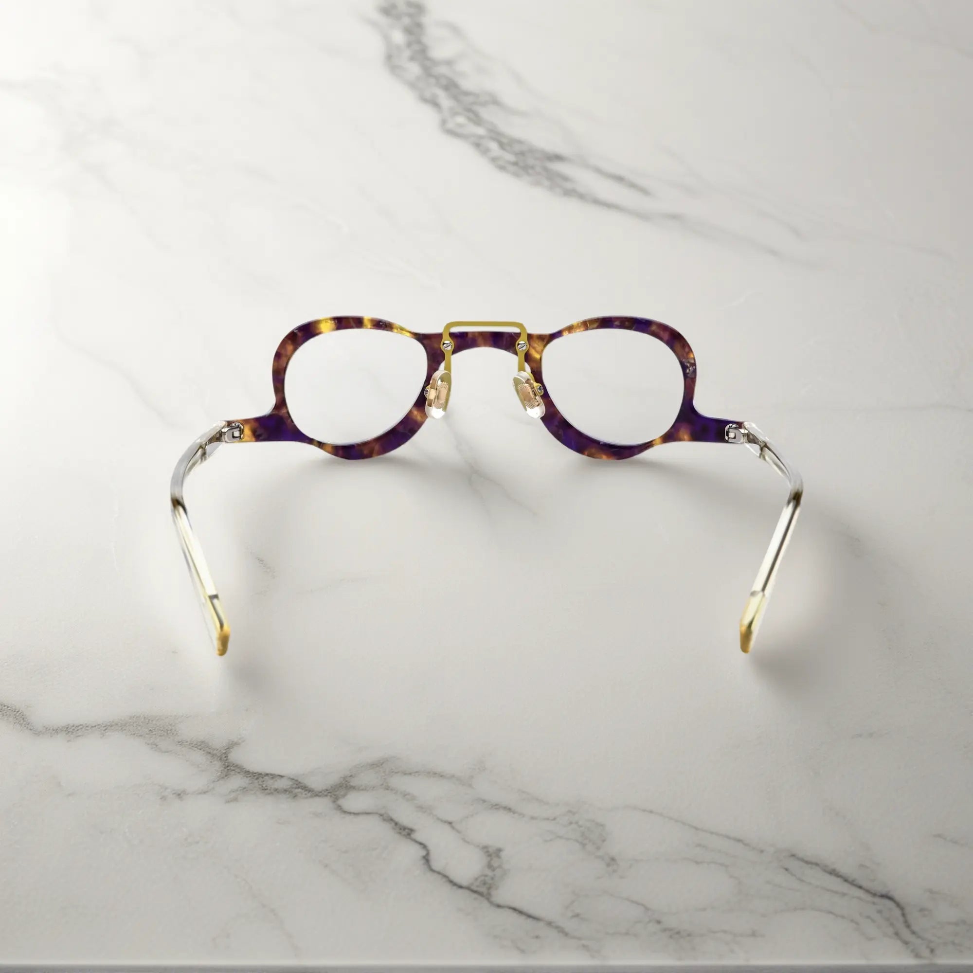 Back view of VoyueLens™ Havana Tortoise vintage style eyeglass frames